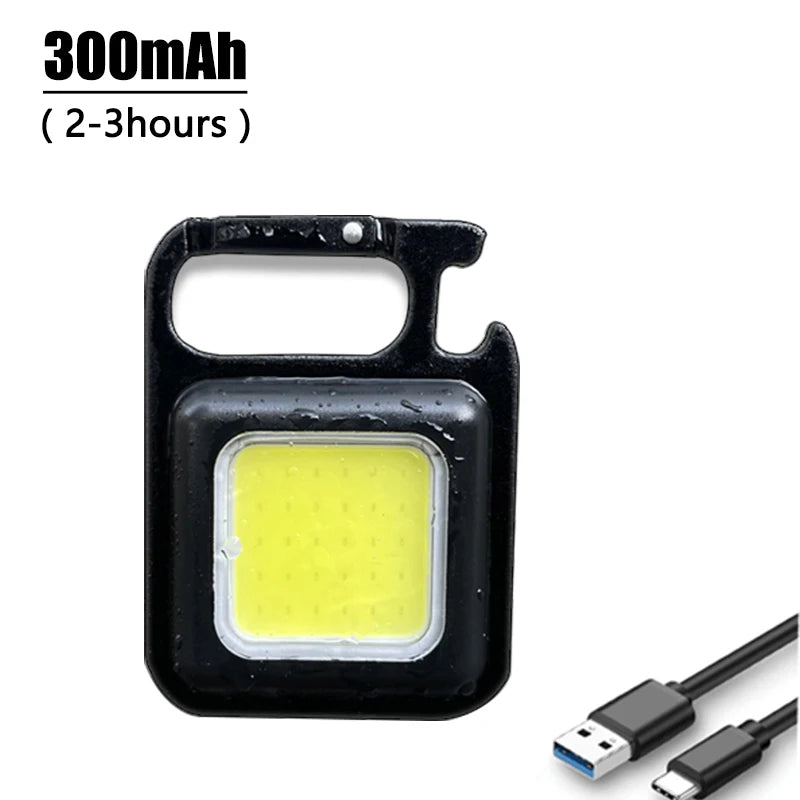 Multi-function LED Portable COB Bright Self Defense Keychain Work Zpaxo 1pcs 300mAh