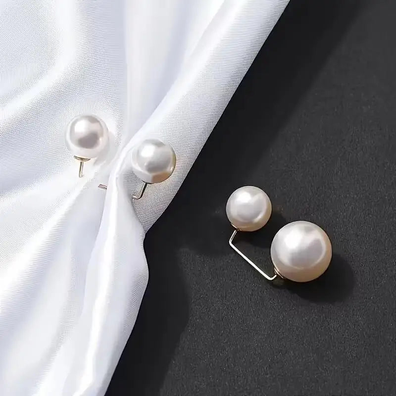 6pcs Pearl Brooch Pins – Non-Slip Safety for Dress Cinching, Collar & Scarf, 1.09 cm Fashion Button Zpaxo