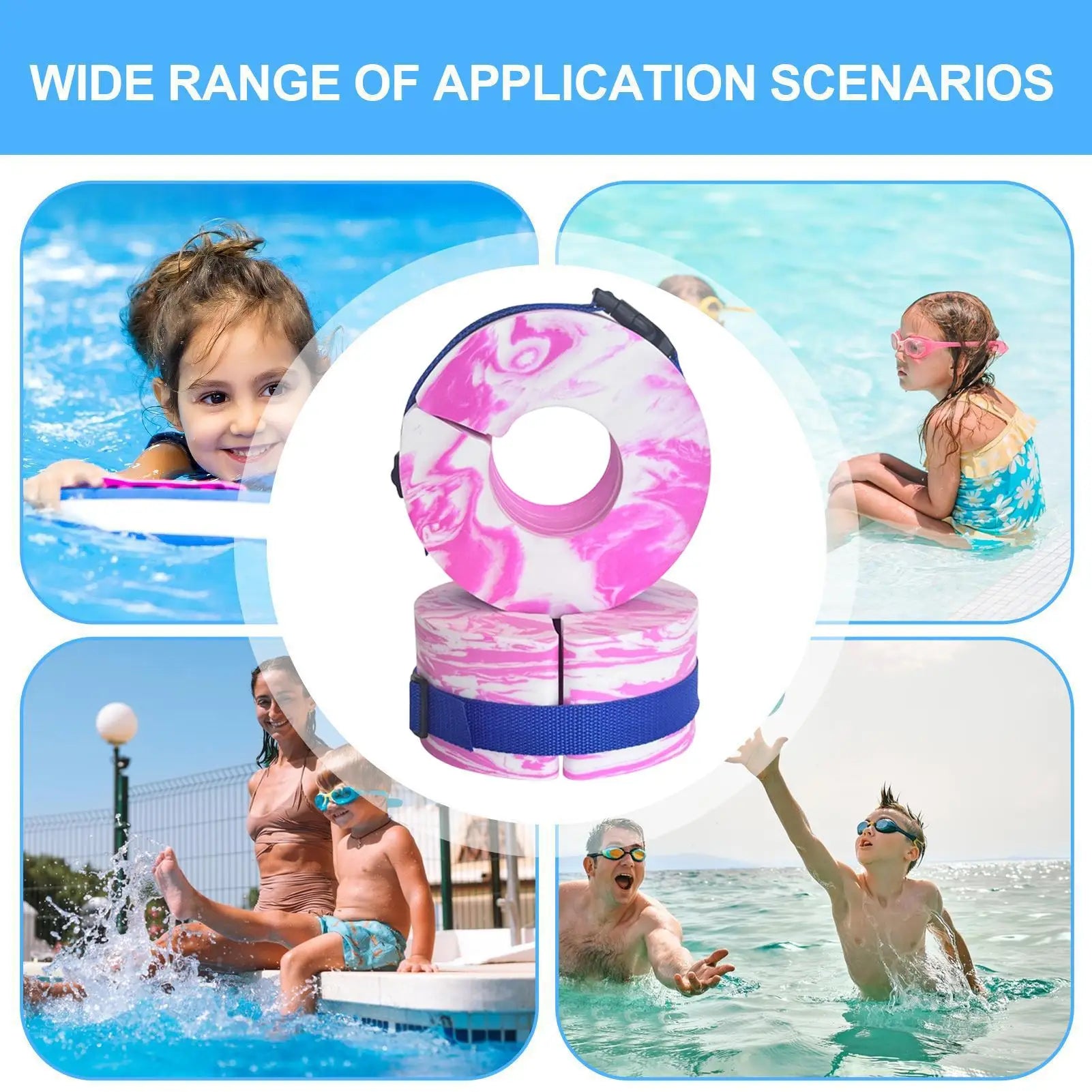 2-Pack Swim Aquatic Cuffs Kids Arm Floaties Adjustable High-density