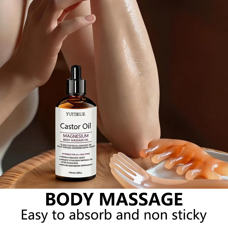 YUITIKUE Castor Oil Magnesium Body Massage Oil 100ml Body Massage Oil Zpaxo