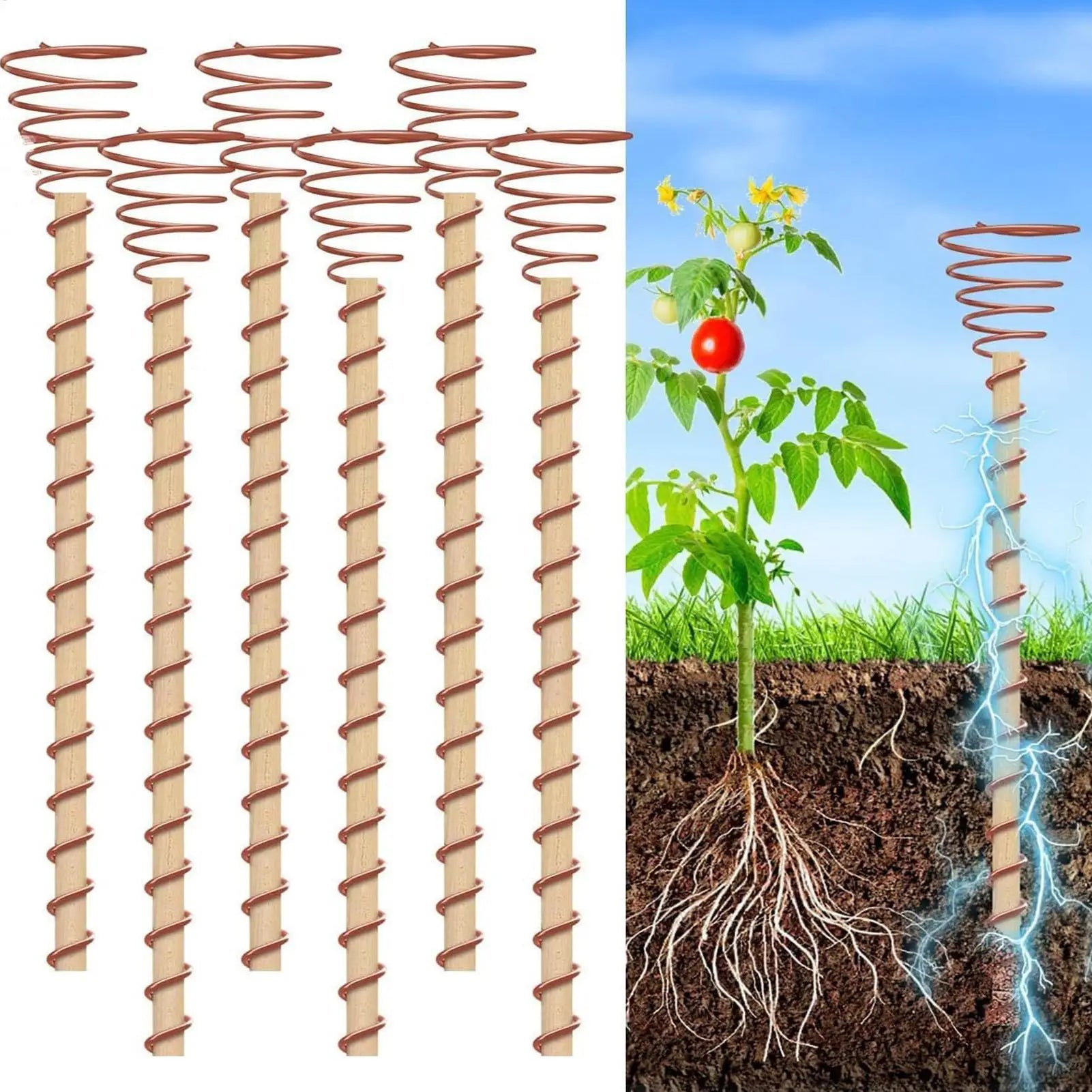 Electroculture Plant Stakes Garden Coppers Coils Antennas Growing