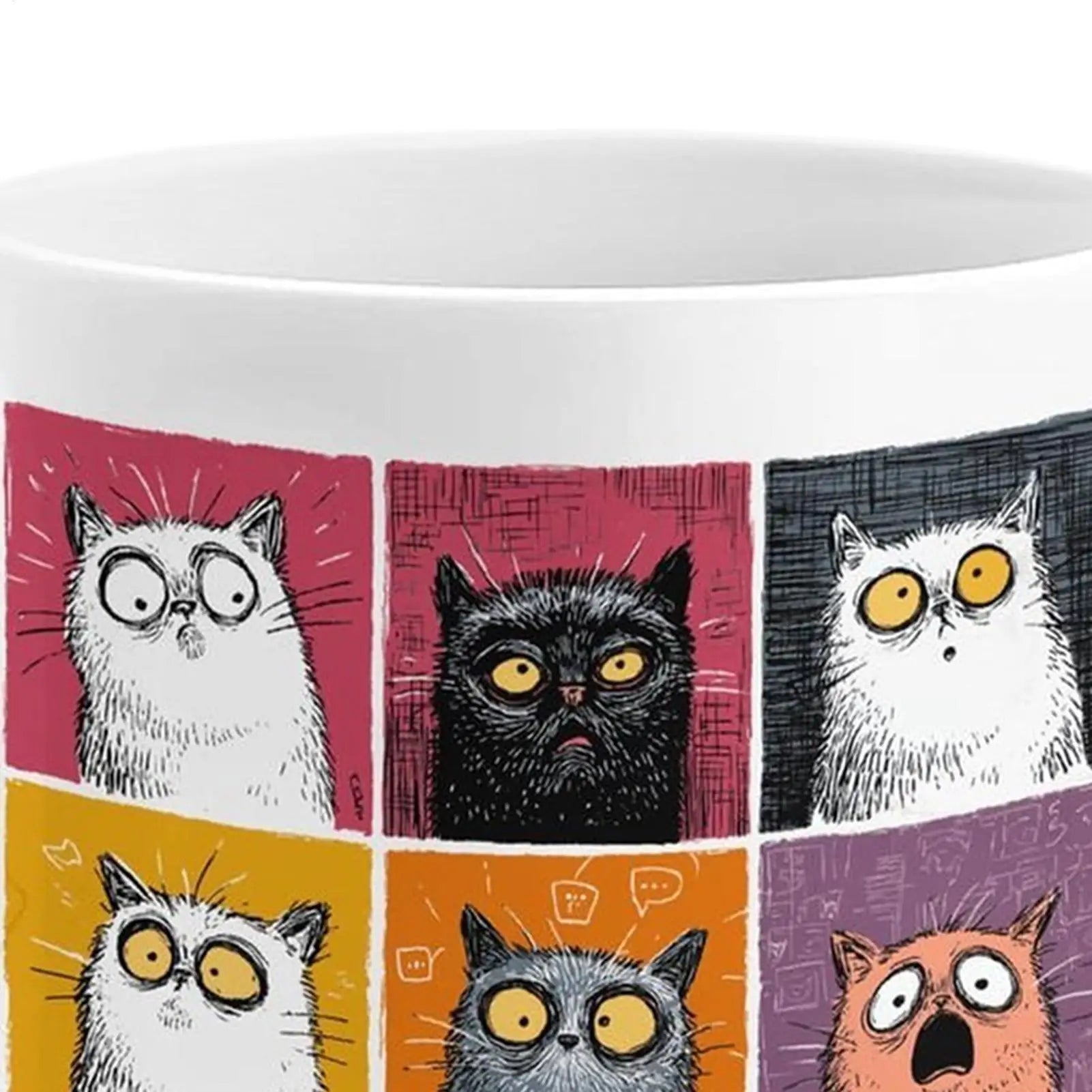Cat Mug Anti-slip Handle Cute Drinkware Ceramic Coffee Tea Cup Cold