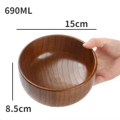 Wooden Bowls Jujube Wood Children Baby Adults Small Soup Bowls Solid Wood Salad Bowls Retro Household Tableware Zpaxo F
