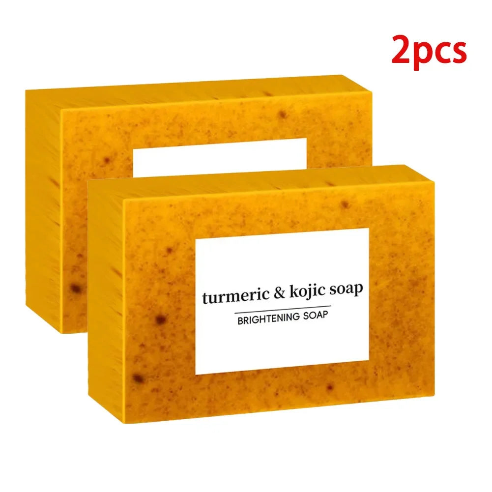 Turmeric Kojic Acid Handmade Soap – Brighten & Deep Clean Skin Handmade Bar Soap Zpaxo 2pcs A