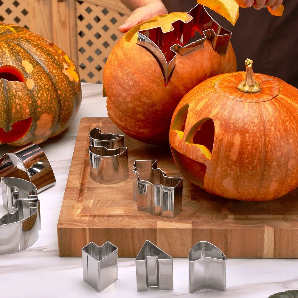 Pumpkin Carving Kit Pumpkin Cutter Tools Halloween Molds Stainless Steel Pumpkin Carver Stencils Cookie Cutter Kitchen Utensil Zpaxo