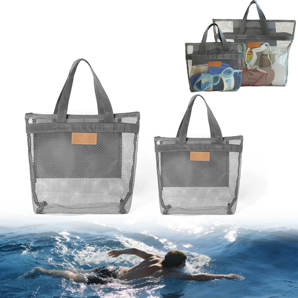 Mesh Shower Caddy Bag with Zipper – Quick-Dry Gym & Beach Bag
