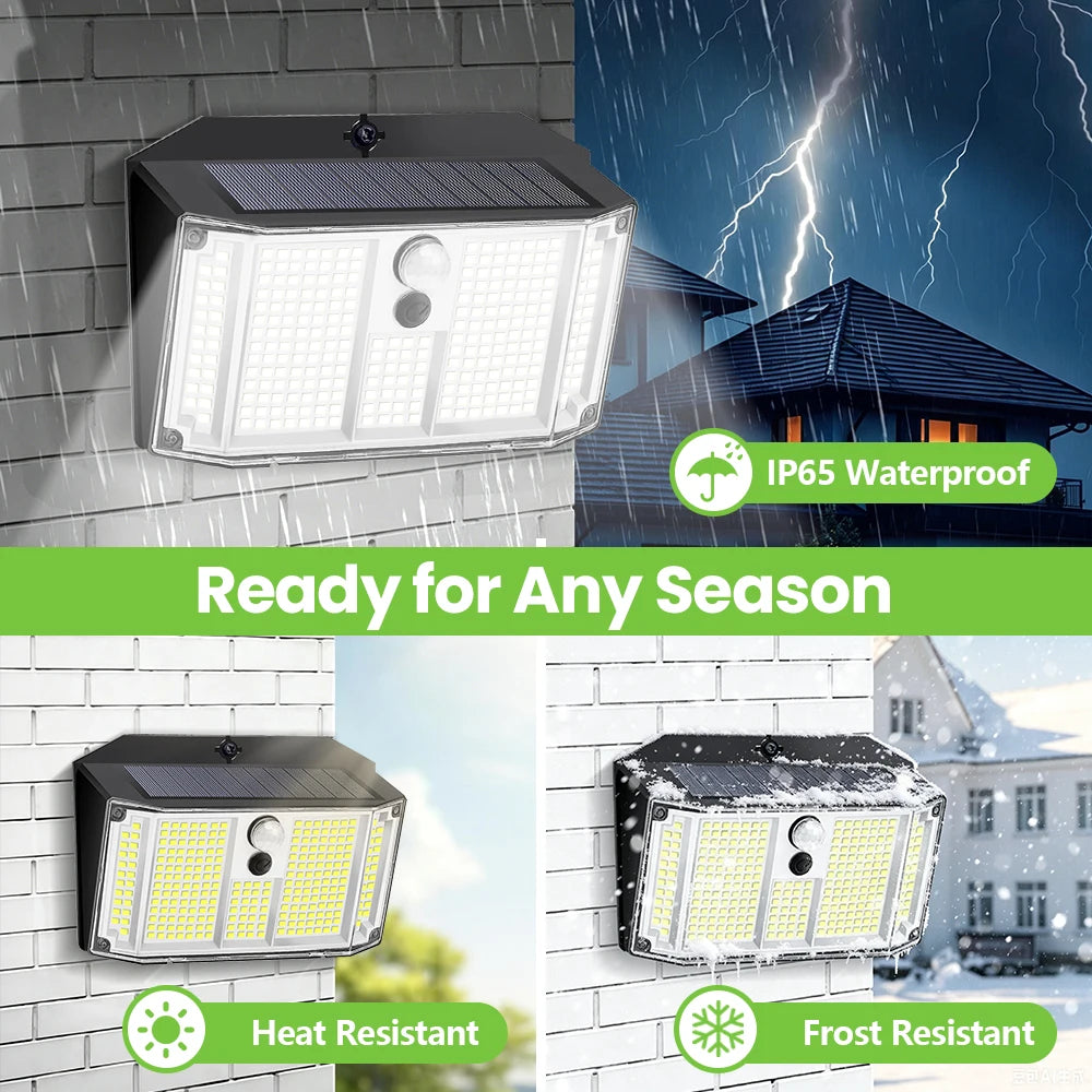 268 LED Clip On Solar Lights Outdoor 3 Lighting Modes Motion Sensor IP65 Waterproof Solar Lights for Deck Yard Garden Camping Zpaxo