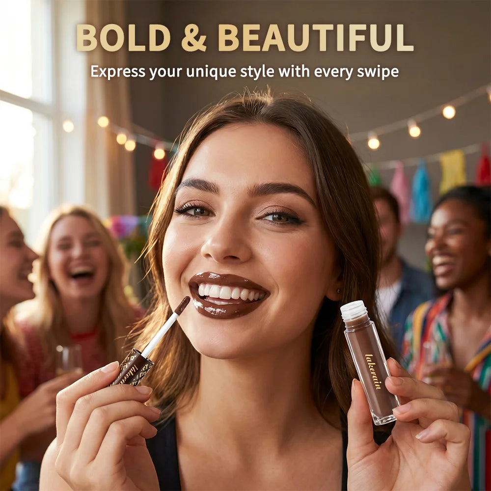 Chocolate Chilli Lip Gloss Lip Gloss Instant Plump Lips Mirror Gloss Finish Moisturizing Non-drying Lip Plumper Lipstick Makeup Zpaxo