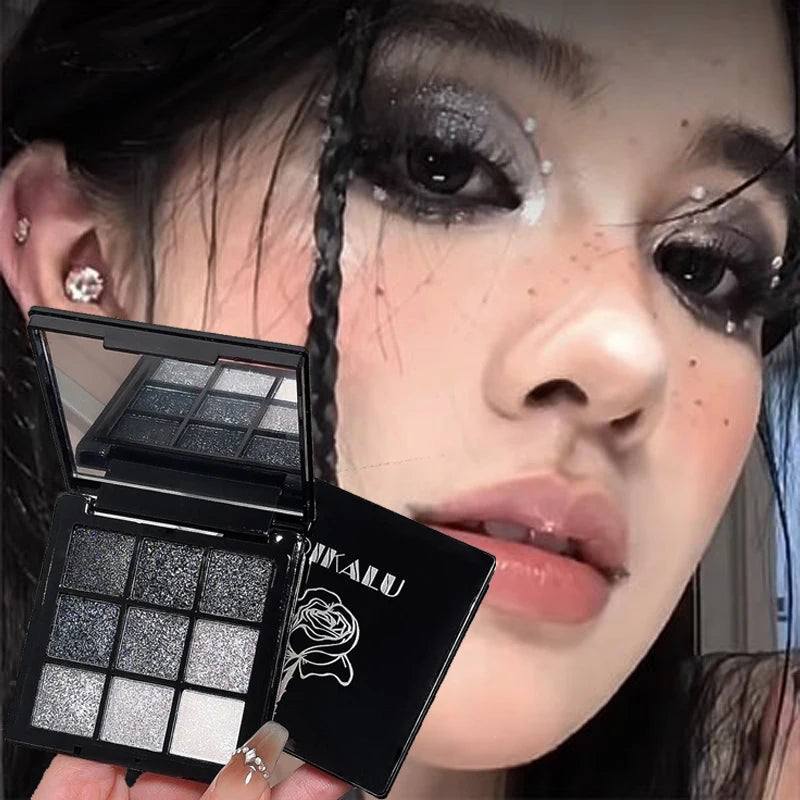 Dark Rose Eyeshadow Palette Black Eye Makeup Palette Long Lasting Glitter Eye Shadows Korean Party Cosmetics Make Up Palette Zpaxo