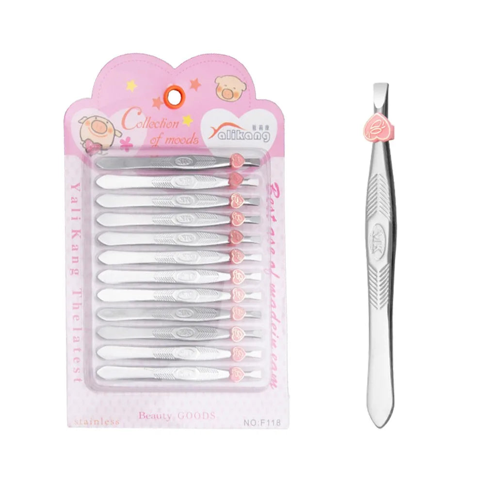 Stainless Steel Eyebrow Grooming Tweezers Straight Mouth Diagonal Zpaxo Straight Mouth
