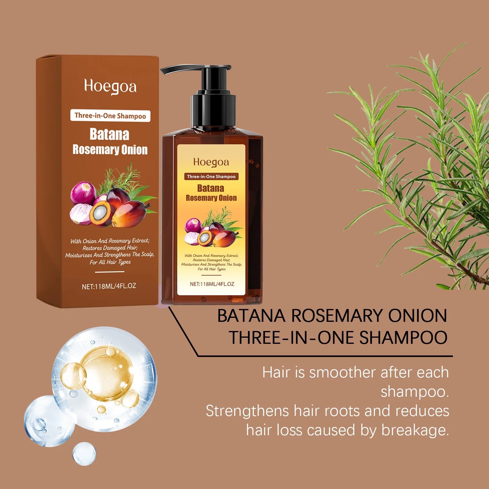 3 In 1 Batana Rosemary Onion Shampoo Deep Nourishing Scalp Remove Dandruff Long Lasting Scent Hair Scalp Cleaning Care Lotion Zpaxo