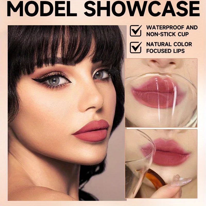 1PC Matte Liquid Lipstick Makeup, Matte liquid Long-Lasting Wear Non-Stick Cup Not Fade Waterproof Lip Gloss Zpaxo