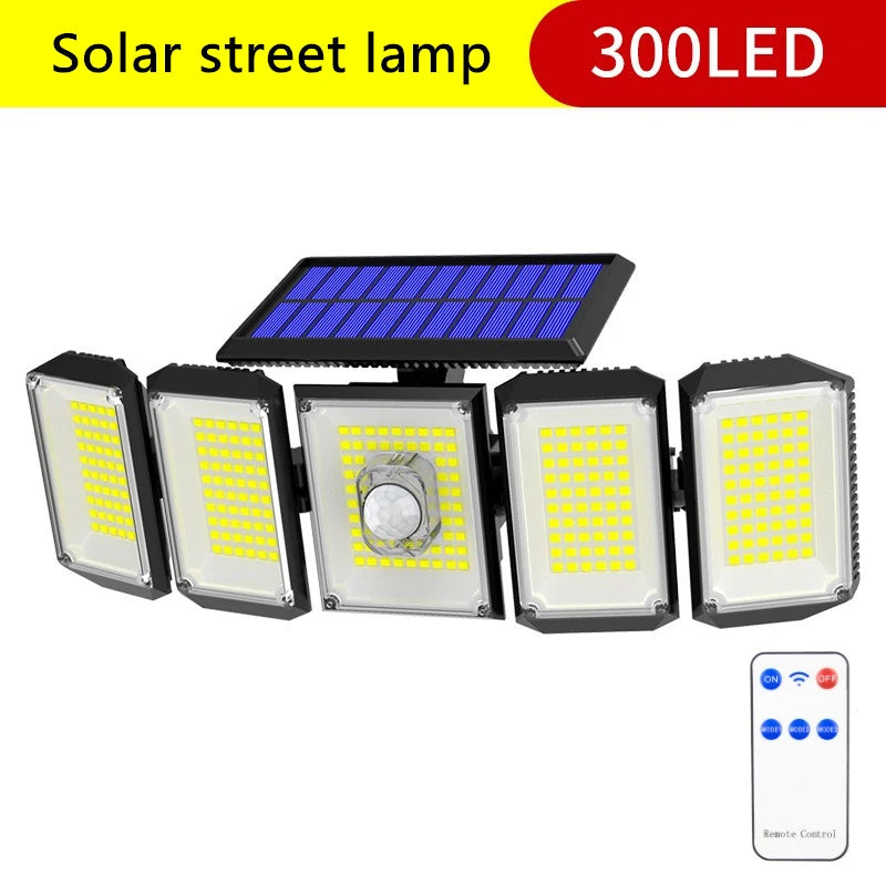 IP65 Solar Wall Light – 5-Head Motion Sensor Outdoor LED Lamp Solar Wall Light Zpaxo LED