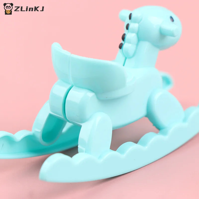 ▶1:6 Mini Small Plastic Rocking Horse Model Balance Horse Doll House Decoration Pretend Play House Toy Gift For Child Kid Girl Zpaxo