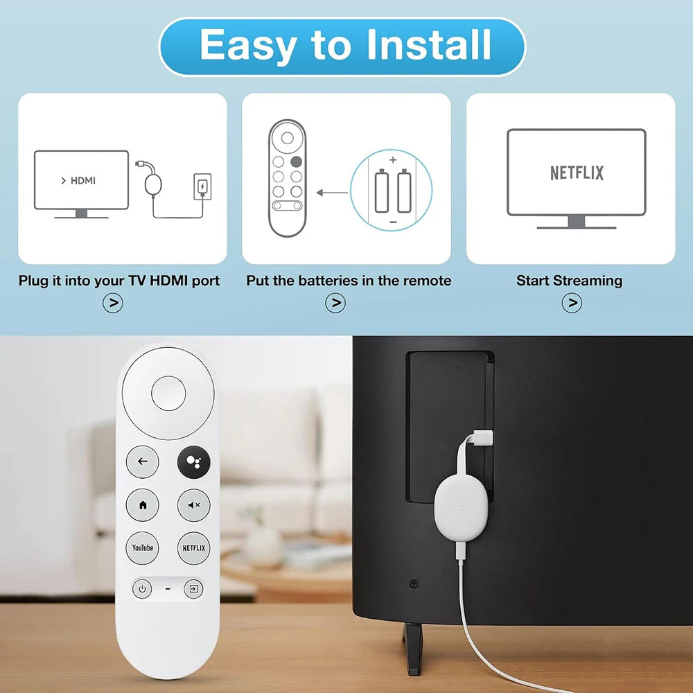 Voice Remote for Google Chromecast 4K Snow G9N9N Streaming Replacement Remote Control Zpaxo