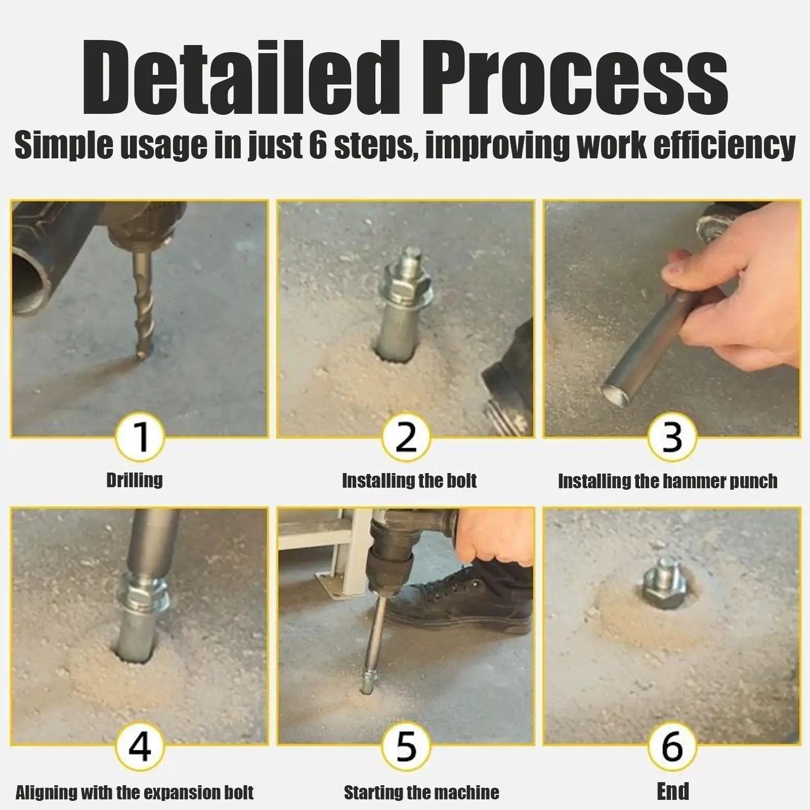 Expansion Nail Punch Head Electric Hammer Installation Tip Round
