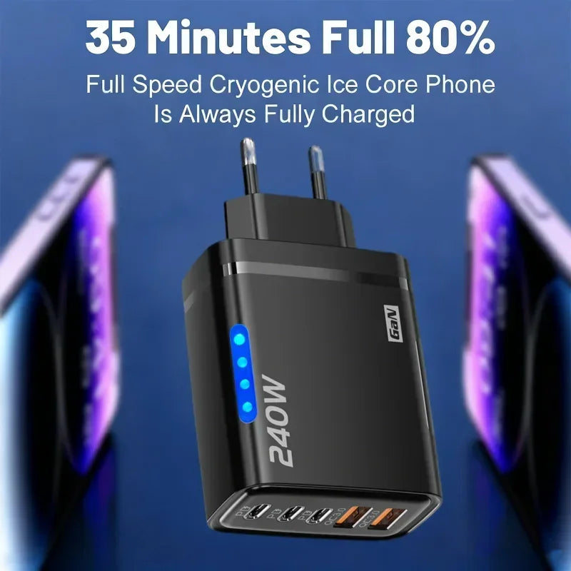240W 1 Gan Desktop Charger IPhone 16 15pro Laptop Samsung Fast