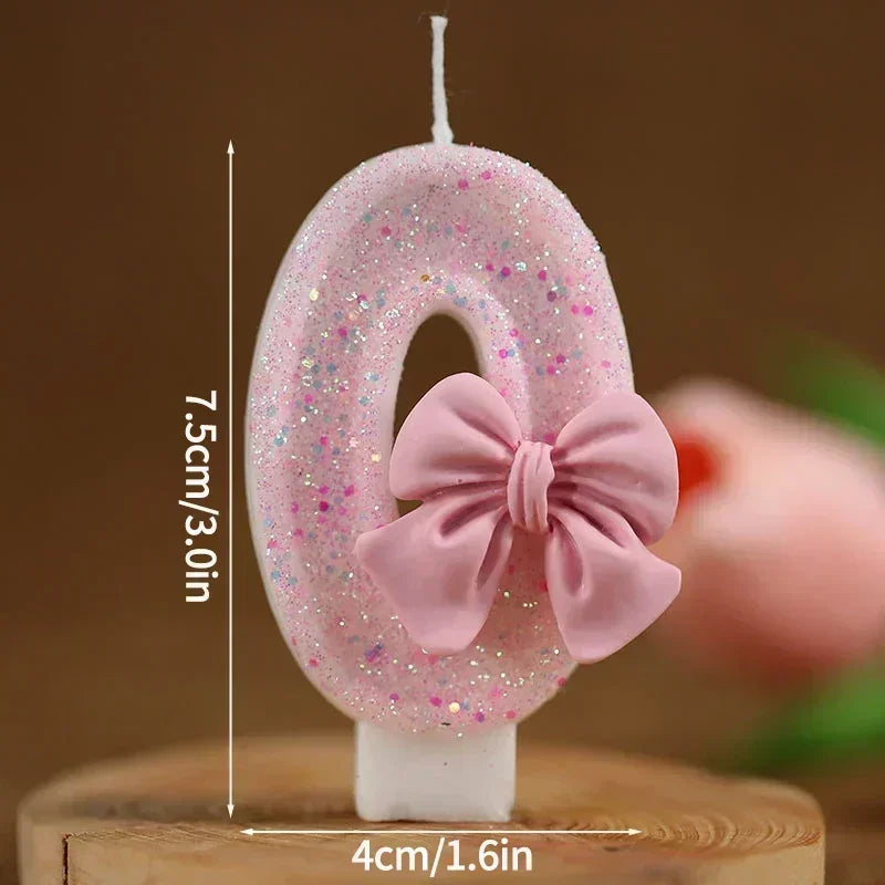 1 2 3 4 5 6 7 8 9 3D Number Candle Cake Number Cake Candle Pink Glitter Birthday Candle Topper Birthday Party Cake Decor Hot Zpaxo 0