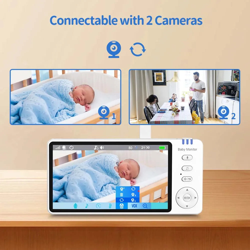 Video Baby Monitor Pan Tilt Camera Mother Kids Surveillance PTZ Cams Zpaxo