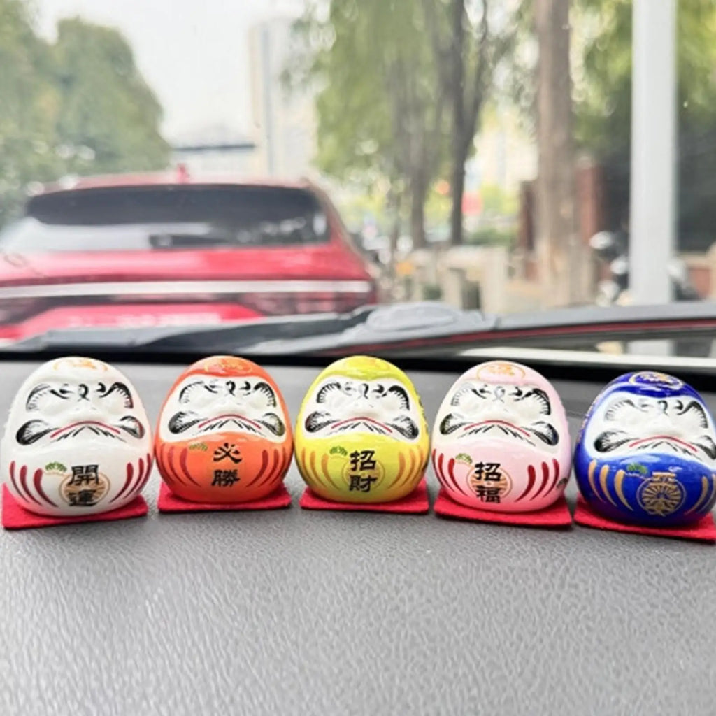 Daruma Doll 5x Small Japanese Daruma Statue Kit Luck Daruma Figurine Traditional Feng Shui Decor 1.89 Inches Zen Statue Zpaxo