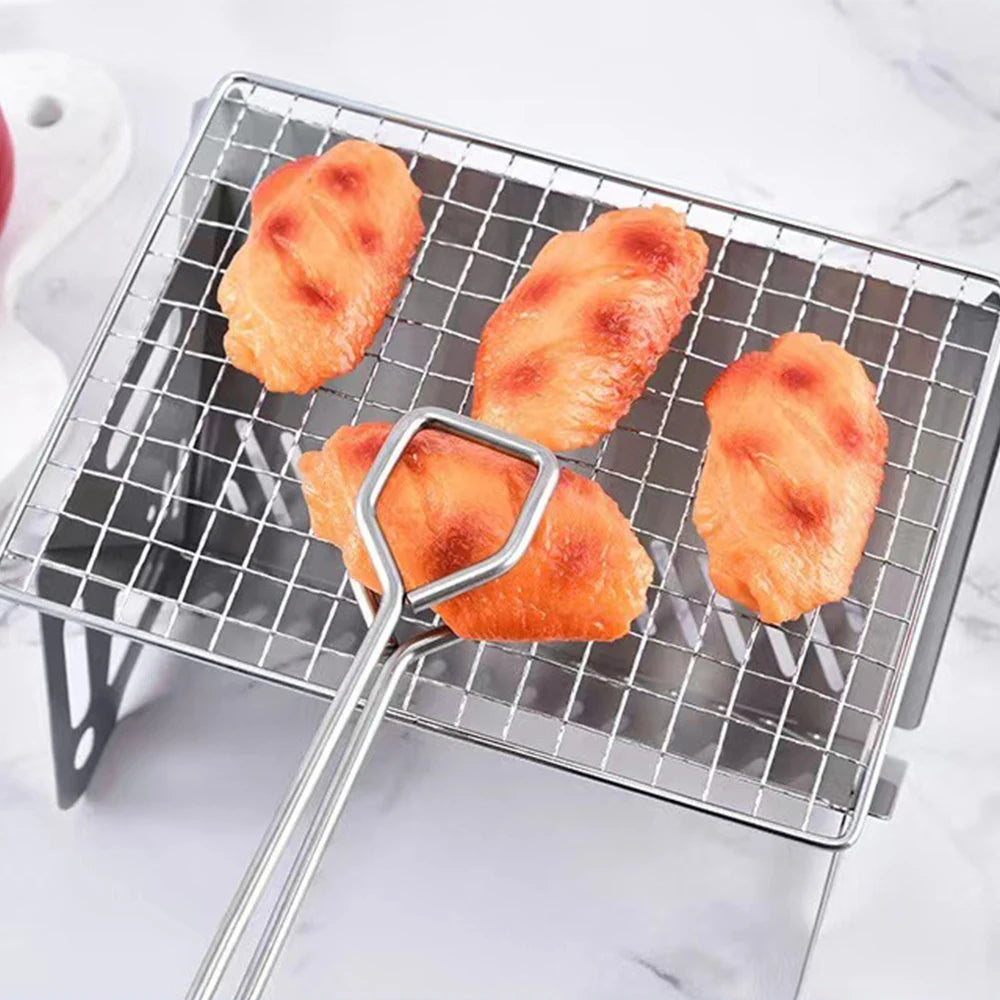 Camping Barbecue Stove with Grill-Grid Portable Folding Stainless Steel BBQ Grill for Outdoor Hiking Picnic Cooking Zpaxo
