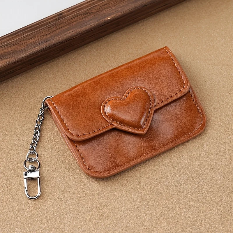Heart-shaped Coin Purse Multiple Compartments Card Slots Portable