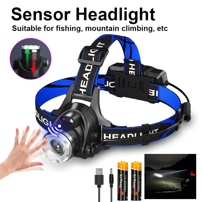 KDULIT 1000LM LED Headlamp – USB Rechargeable Waterproof Torch