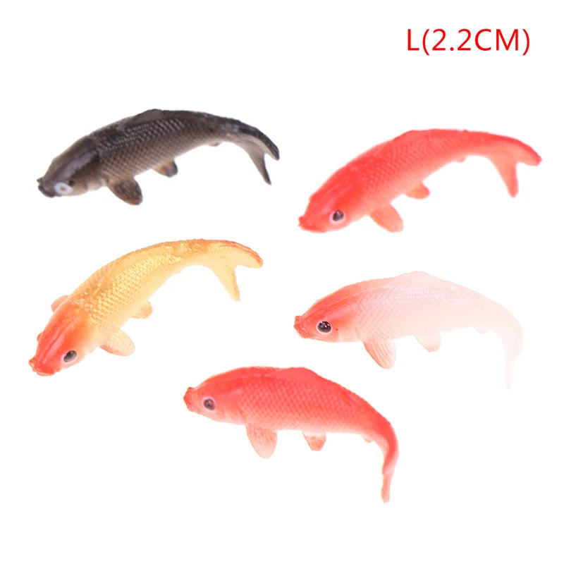 ▶5Pcs Dollhouse Miniature Model Fish Carp Simulation Animals For Kids Toys DIY Decorative Goldfish Figurines Home Decor Ornament Zpaxo L-2.2cm