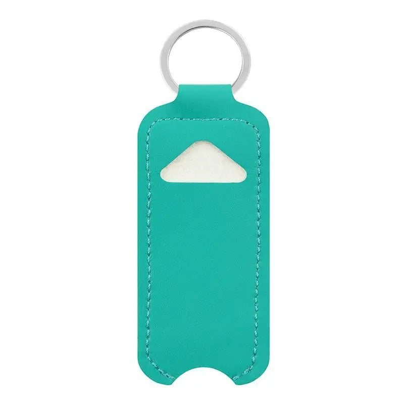 Pu Leather Chapstick Pouch Keys Ring Lipstick Lip Gloss Bag Keychain Zpaxo Coffee