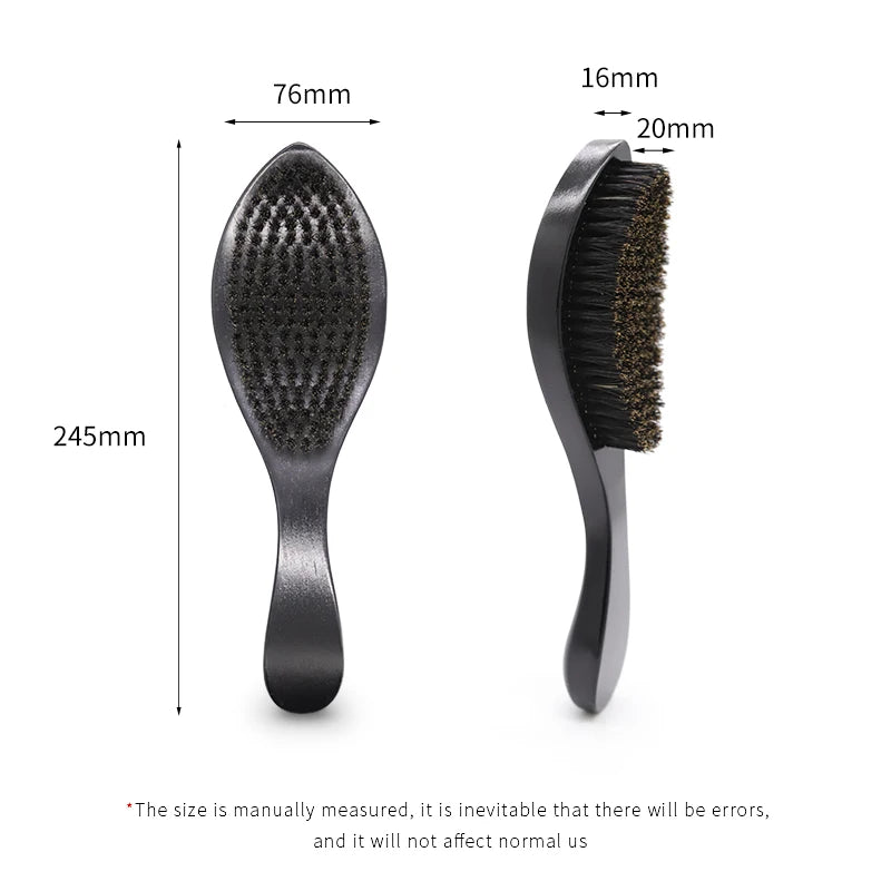 Natural Boar Bristle Wood Beard Brush Straightener Wave Brush 360 Curved Beard Wave Brush For Men Wooden Handle Men Beard Comb Zpaxo