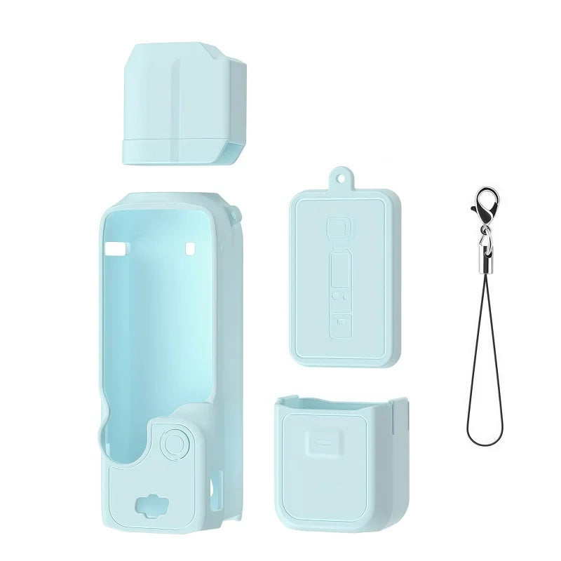 2026 DJI OSMO Pocket3 Silicone Case Anti-scratch Lens Cover Zpaxo Blue-A For Pocket 3