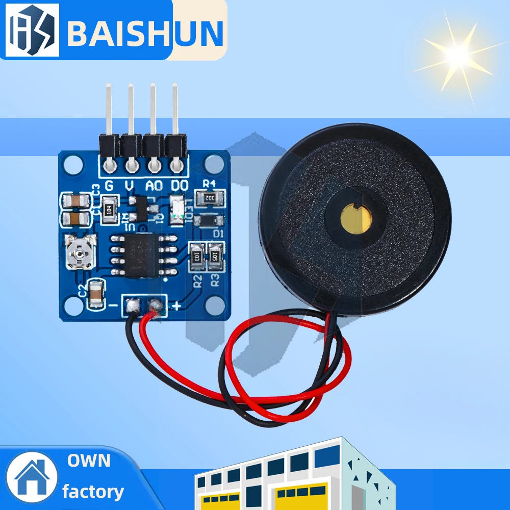 Piezoelectric Vibration Sensor Module 5V DC Digital TTL Output Zpaxo