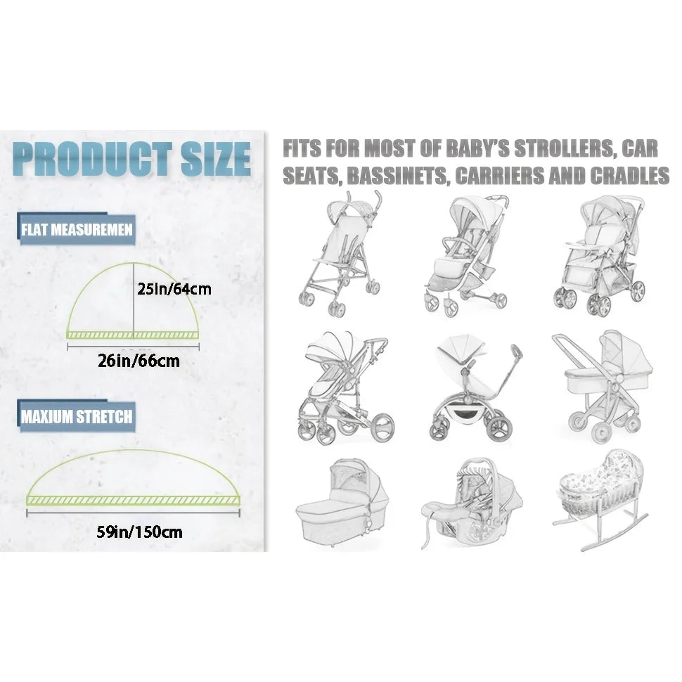 Baby Stroller Supplies Full Face Mosquito Cover Net Durable