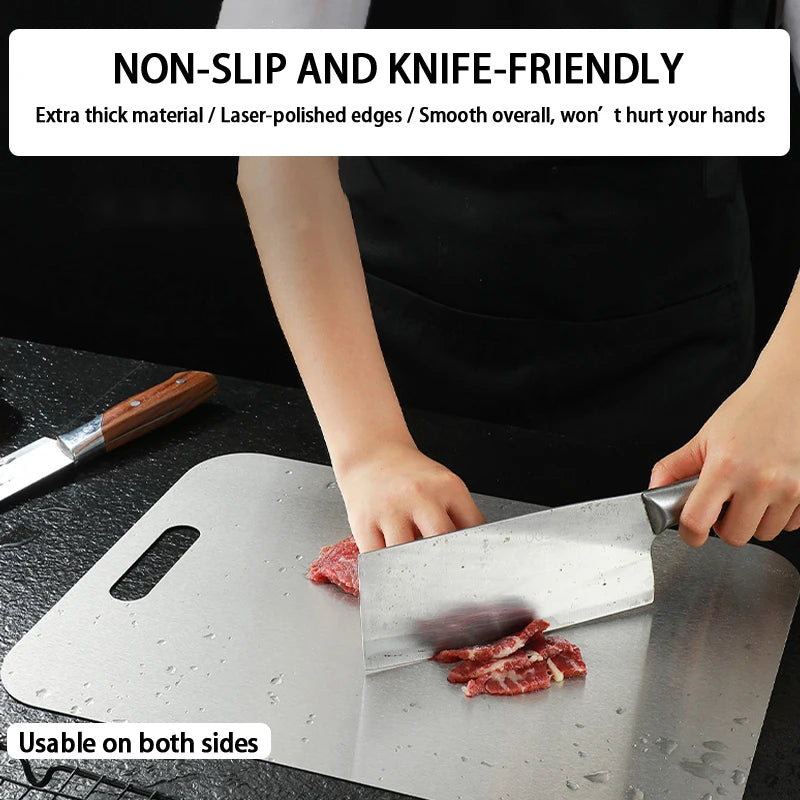 Stainless Steel Cutting Boards Kitchen Food Thickened Double Sided Zpaxo