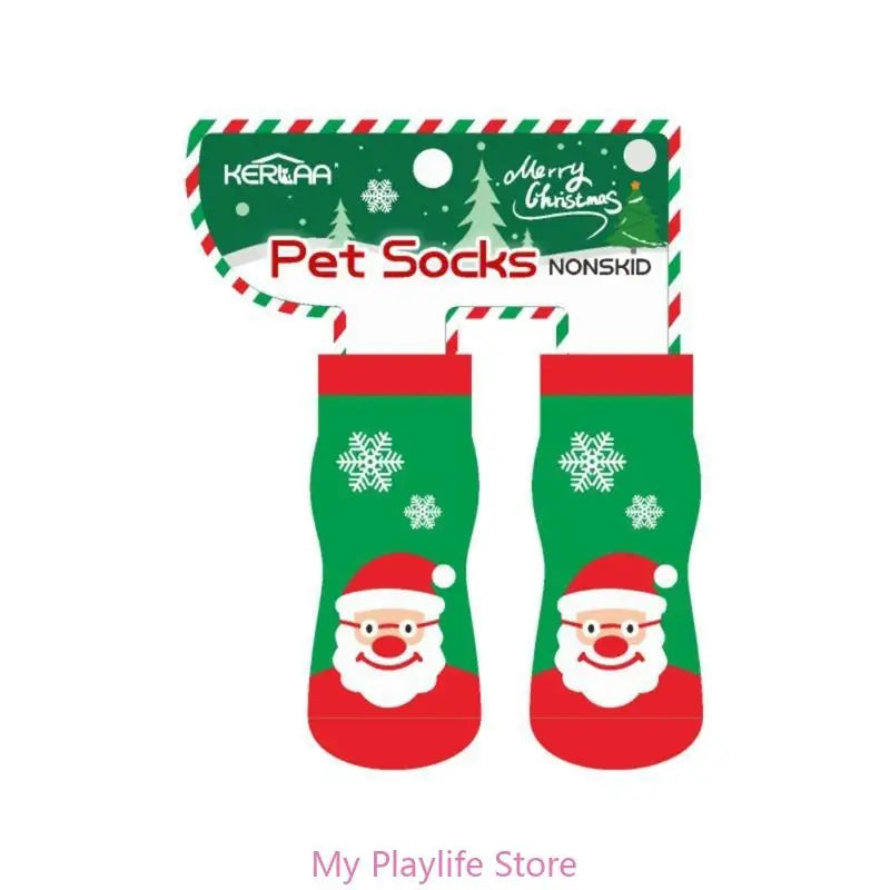 1pair Novelty Holiday Santa Dog Socks Puppy Stockings Festive Canine Zpaxo 03 M