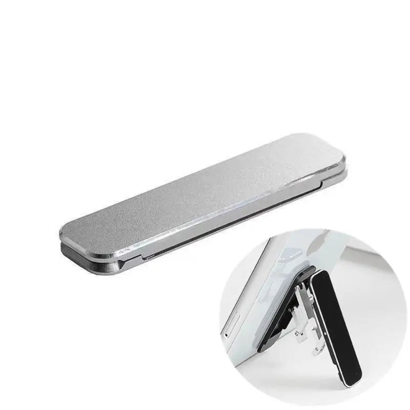 ▶1/3PCS Mini Invisible Foldable Mobile Phone Stand Aluminum Alloy Desktop Mount Material Holder Adjustable Angle For Cellphone Zpaxo 1PCS Silver