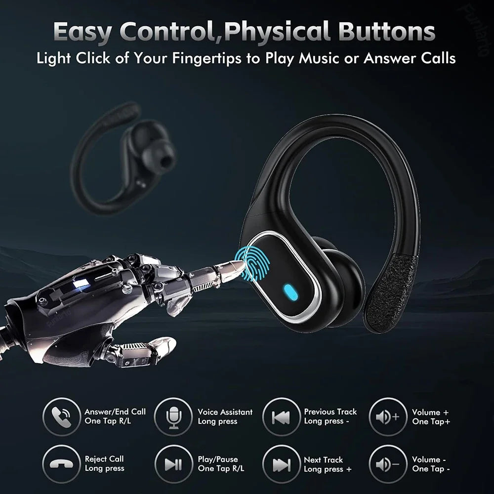 Wireless Bluetooth Earphones Sports Dual MIC AI Noise Cancellation