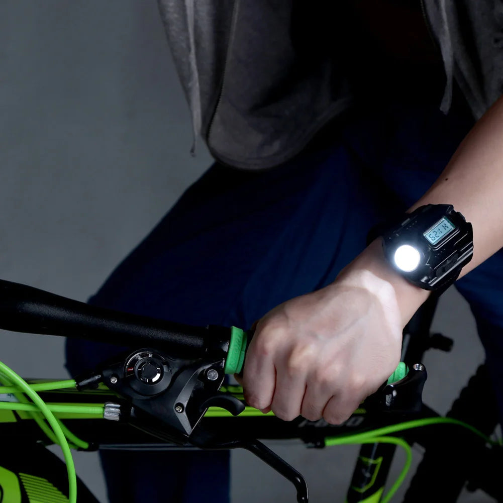 Portable XPE LED Wrist Flashlight USB Rechargeable Waterproof Light