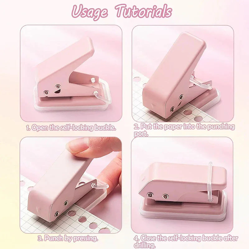 Mini Hole Punch 1 Hole Cute Paper Punch Portable Round Hole Puncher Paper Cutter Kawaii Office School Supplies Stationery Items Zpaxo