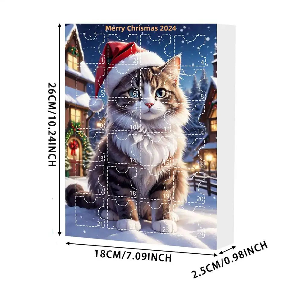 2D Acrylic Cat Advent Calendar 24 Days Christmas Countdown Cute