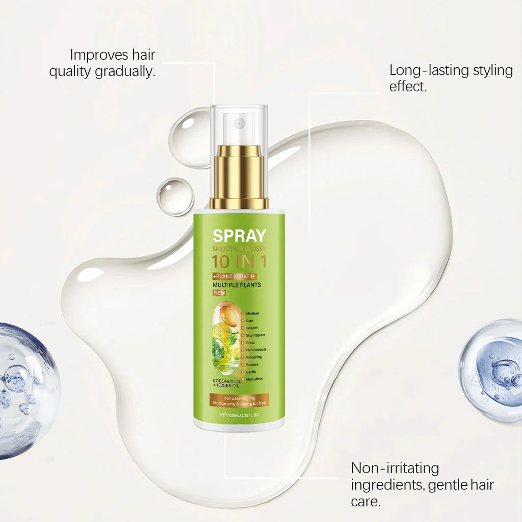 Natural Hair Care Spray Volumizing Smooth Shiny Moisturizing Anti-Frizz Hair Spray for Damaged Hair Easy Styling Conditioner Zpaxo