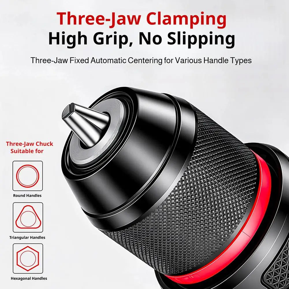 Keyless Ratchet Self-Locking Drill Chuck – 3-Jaw High Grip Keyless Drill Chuck Zpaxo