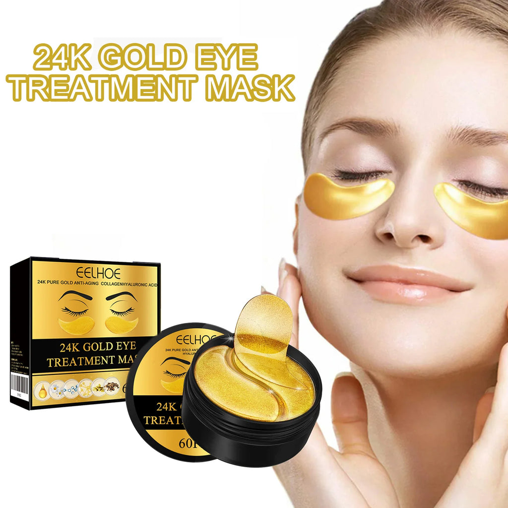 24K Gold Under Eye Mask – Dark Circles & Anti-Aging (60 Pcs) Eye Treatment Mask Zpaxo