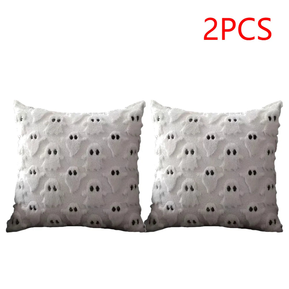 Halloween Ghost Pumpkin Pillowcase Washable Soft Pillow Case Plush Zpaxo A 2PCS