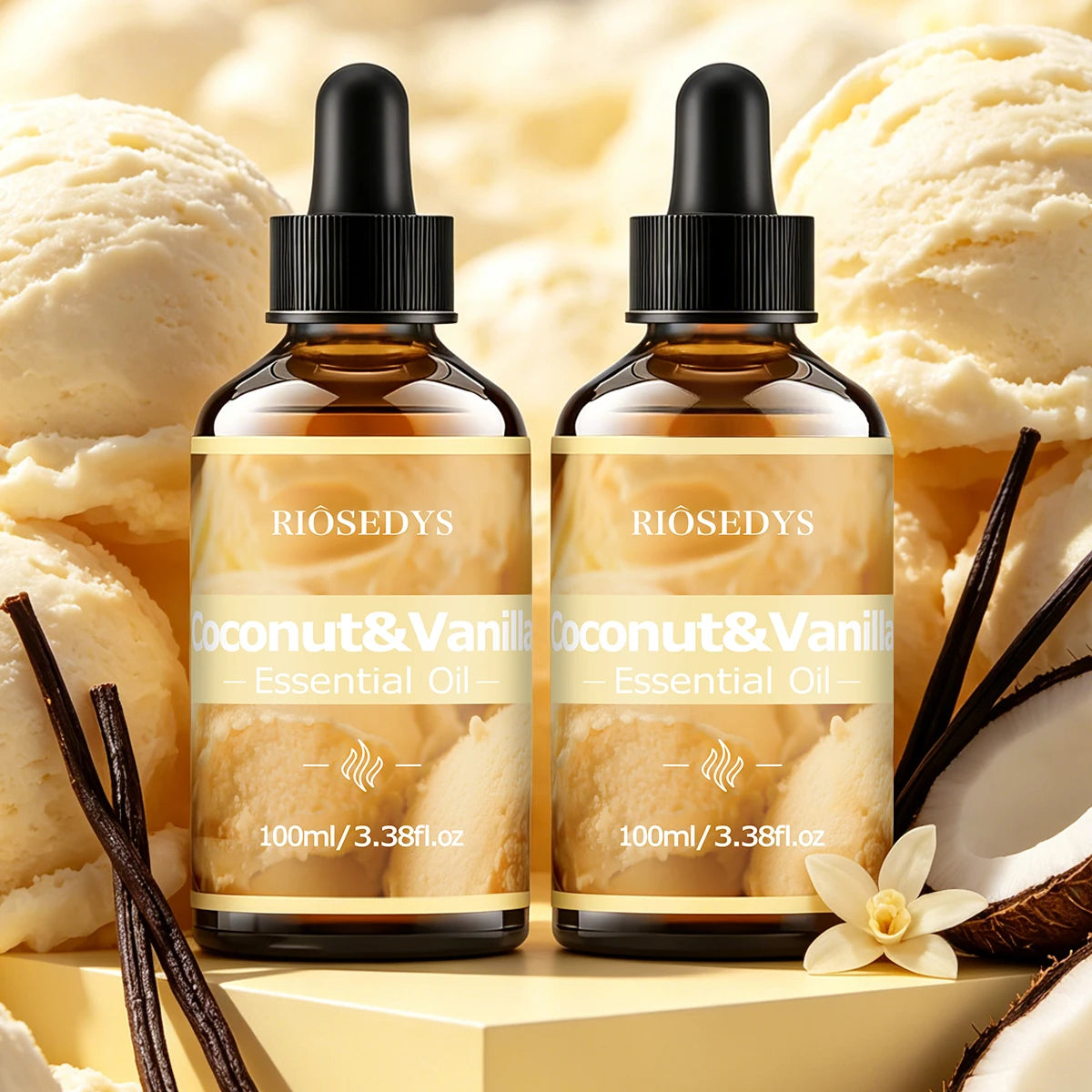 COCONUT VANILLA ESSENTIAL OIL Suitable Massage Skincare Deeply Zpaxo COCONUT VANILLA 2pcs 100ml