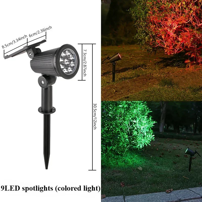 KDULIT 9 LED Solar Garden Spotlight – IP65 Waterproof Outdoor Lamp