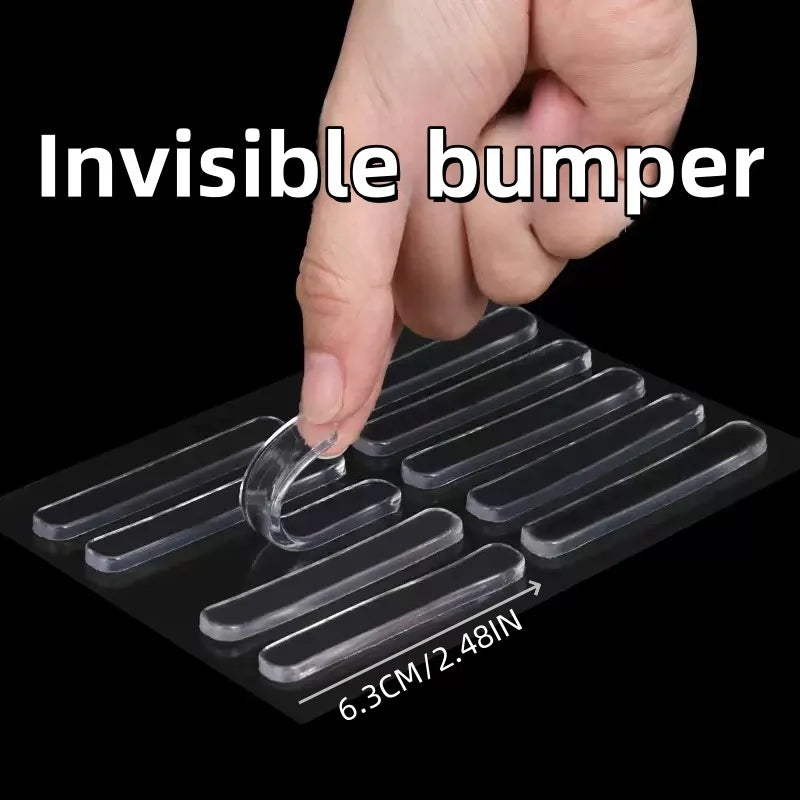 10-Pack Clear Rubber Door Bumper Guards - Anti-Collision Wall Protectors, Noise Reducing Strips for Furniture Protection Zpaxo