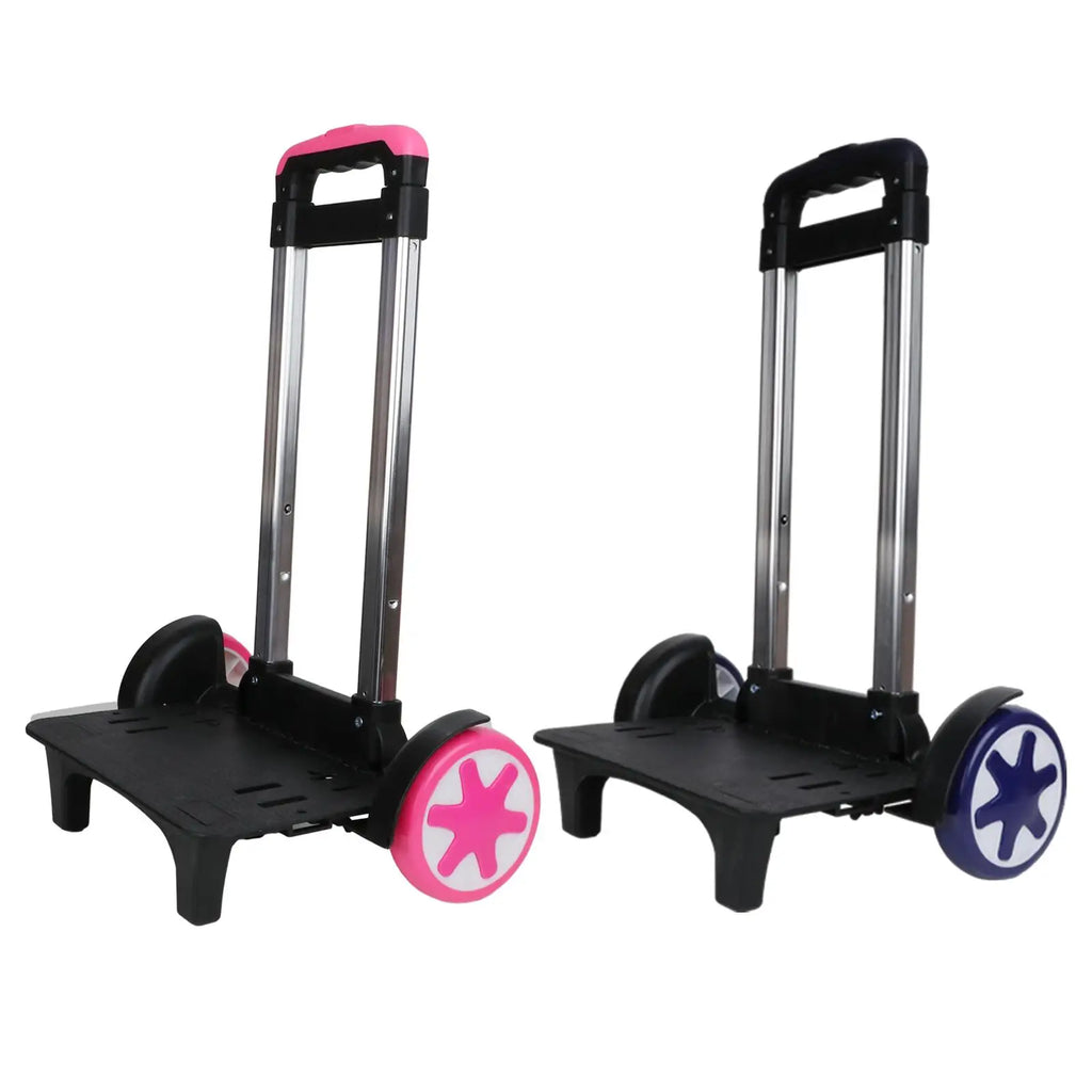 Backpack Trolley Compact Portable Wheeled Hand Trolley Roller Carrier Folding Wheeled Cart for Schoolbag Backpack Boxes Kids Zpaxo