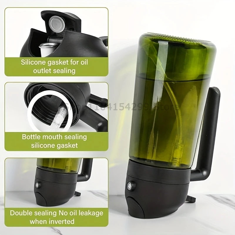 2-in-1 Oil Sprayer Dispenser Olive Oil Dispenser Oil Spray Bottle Plastic Spray Bottle for Cooking Air Fryer BBQ Baking Salad Zpaxo