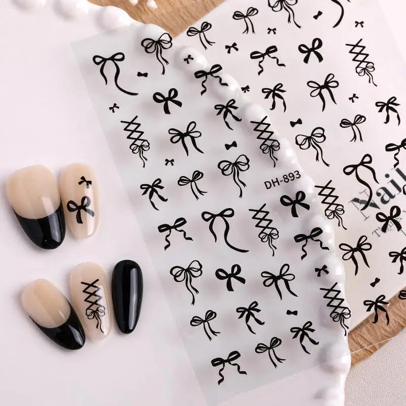 3D Bow Nail Art Stickers – Bowknot Foil Manicure Decals